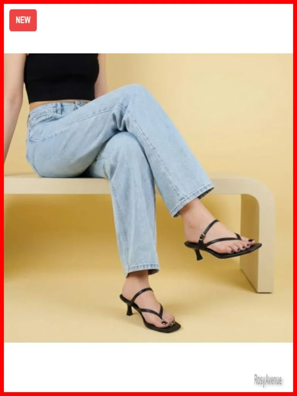 Sleek Square Toe Kitten Heel Sandals with Memory Foam Cushioned Footbed